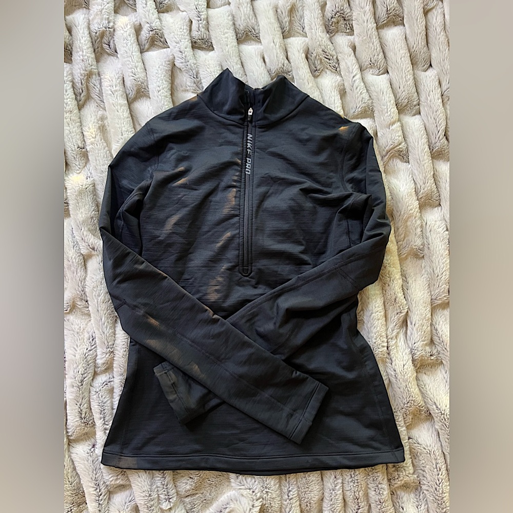 Nike Women's Black Quarter-Zip Top
